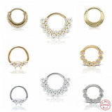 925 Silver Bling Zircon Cartilage Stud Earrings For Woman Girl