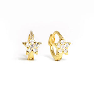 925 Silver Ear Bone Buckle Zircon Snowflake Star Moon Cross Hoop Earrings
