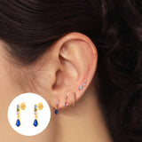 925 Silver Plated Colorful Crystal Earrings Wedding Jewelry