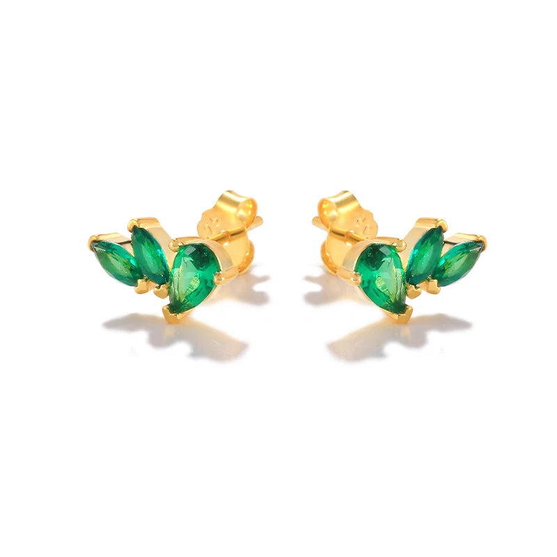 925 Silver Plated Colorful Crystal Earrings Wedding Jewelry