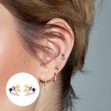 925 Silver Plated Colorful Crystal Earrings Wedding Jewelry