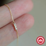 925 Silver Plated Zircon Bracelet for Women Temperament Jewelry Gift