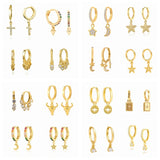 925 Silver Plated Crystal Star Earrings Wedding Jewelry Accessories
