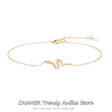 925 Silver Punk Snake Zircon Bracelets Vintage Crystal Pulseras