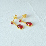 925 Silver Garnet French Light Drop Earrings 18K Fine Jewelry