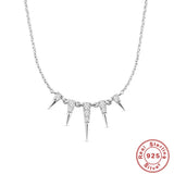 925 Silver Rivets Choker Necklace Punk Goth Rock Gothic Jewelry