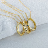 925 Silver Circle Pendant Zircon Choker Necklace for Women