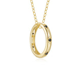925 Silver Circle Pendant Zircon Choker Necklace for Women