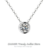 925 Silver Moissanite Pendant 1CARAT 6.5MM