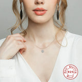 925 Silver Round Moissanite Necklace For Women D Pass Diamond Test