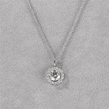 925 Silver Round Moissanite Necklace For Women D Pass Diamond Test
