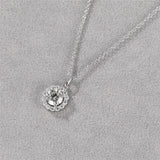 925 Silver Round Moissanite Necklace For Women D Pass Diamond Test