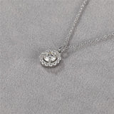 925 Silver Round Moissanite Necklace For Women D Pass Diamond Test
