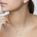 925 Sterling Silver Round Zircon Pearl Pendant Necklaces For Women