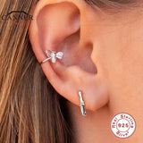925 Silver Bone Joint Ear Hoop Earrings for Women