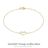 925 Silver Heart Bracelet Romantic Jewelry Adjustable