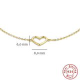 925 Silver Heart Bracelet Romantic Jewelry Adjustable