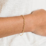 925 Silver Paper Clip Chain Bracelet Geometric Jewelry
