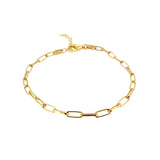 925 Silver Paper Clip Chain Bracelet
