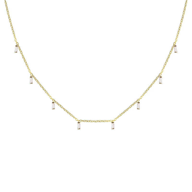 925 Sterling Silver Round Rivet Clavicle Chain Choker Necklaces