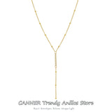 925 Silver Chain Crystal Pendant Necklace Women Rhinestone Choker Gift