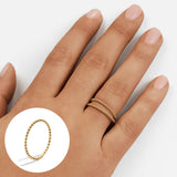 925 Silver Single Row Bead Ring Women American European Ins Style Finger Rings