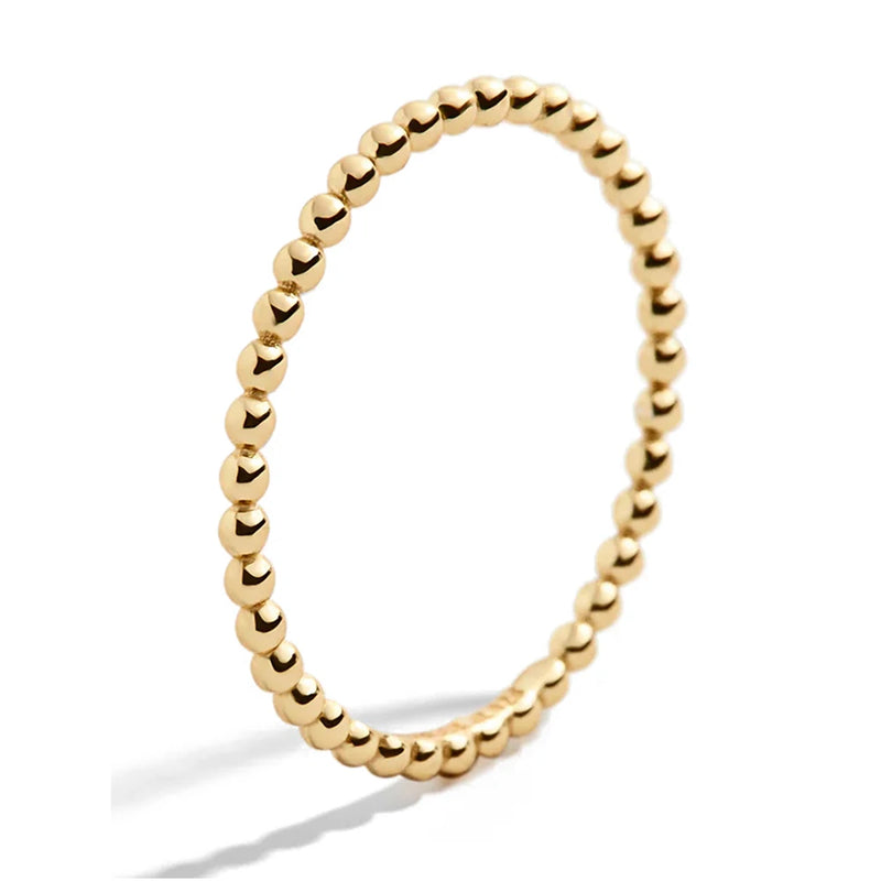 925 Silver Single Row Bead Ring Women American European Ins Style Finger Rings