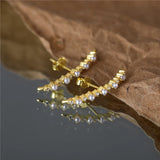 Sterling Silver Zircon Pearl Stud Earrings Ins Style