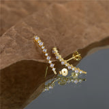 Sterling Silver Zircon Pearl Stud Earrings Ins Style