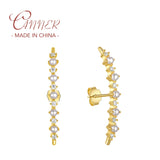 Sterling Silver Zircon Pearl Stud Earrings Ins Style