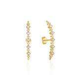 Sterling Silver Zircon Pearl Stud Earrings Ins Style