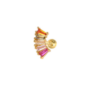 925 Silver CZ Pearl Piercing Stud Earrings Women Cartilage Jewelry