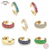 925 Silver Zircon Ear Cuff Clip Earrings Women No Piercing Jewelry