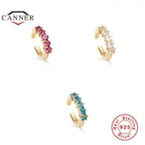 925 Silver Zircon Ear Cuff Clip Earrings Women No Piercing Jewelry