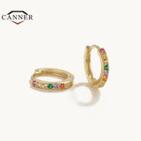 925 Silver Small Hoop Earrings Women Round Huggie Piercing