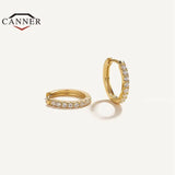 925 Silver Small Hoop Earrings Women Round Huggie Piercing