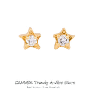 CANNER 925 Sterling Silver Star CZ Stud Earrings for Women Christmas Party Girl
