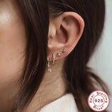 CANNER 925 Sterling Silver Star CZ Stud Earrings for Women Christmas Party Girl