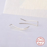 925 Silver Ear Climber Stud Earring Minimalist Crawlers 18k Plated Jewelry
