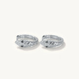 925 Silver Snake Hoop Earrings Punk CZ Earings