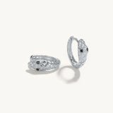 925 Silver Snake Hoop Earrings Punk CZ Earings