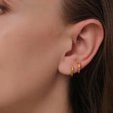 925 Silver Snake Hoop Earrings Punk CZ Earings