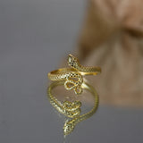925 Silver Snake Ring Punk Hip Hop Adjustable Jewelry