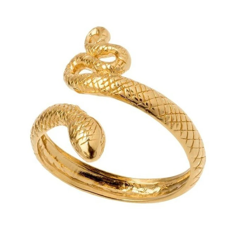 925 Silver Snake Ring Punk Hip Hop Adjustable Jewelry