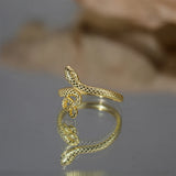 925 Silver Snake Ring Punk Hip Hop Adjustable Jewelry