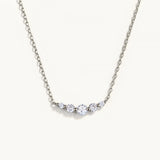 925 Silver Snowflake Cross Pendant Necklace CZ Zircon Choker Clavicle Necklaces