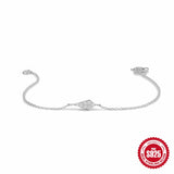 925 Silver Zircon Bracelet 18K Plated Wedding Jewelry Birthday Gift