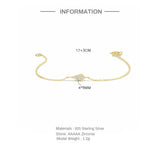 925 Silver Zircon Bracelet 18K Plated Wedding Jewelry Birthday Gift
