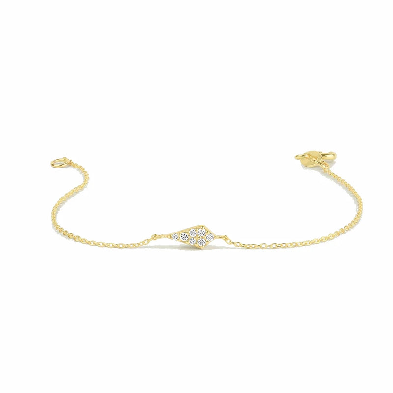 925 Silver Zircon Bracelet 18K Plated Wedding Jewelry Birthday Gift