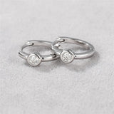 925 Silver Moissanite Huggie Hoop Earrings